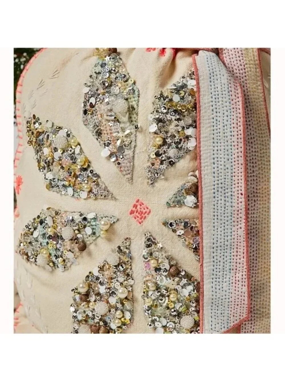 Free People One Perfect Present Gift Bag Sack Embelished Fairy Whimsical Shiny